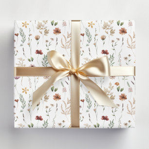Aquarell Hübsche Wildblumen Blumenmuster Geschenkpapier
