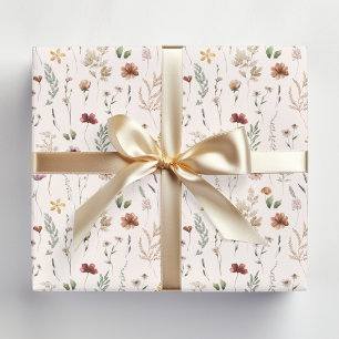 Aquarell Hübsche Wildblumen Blumenmuster Geschenkpapier