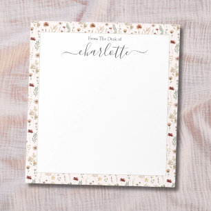 Aquarell Hübsche Wildblumen Blumenmuster Notizblock