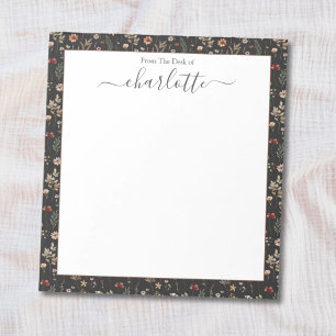 Aquarell Hübsche Wildblumen Blumenmuster Notizblock