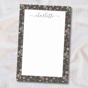 Aquarell Hübsche Wildblumen Blumenmuster Post-it Klebezettel