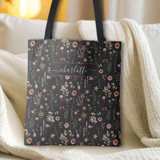 Aquarell hübsche Wildblumen Blumenmuster  Tasche (Von Creator hochgeladen)