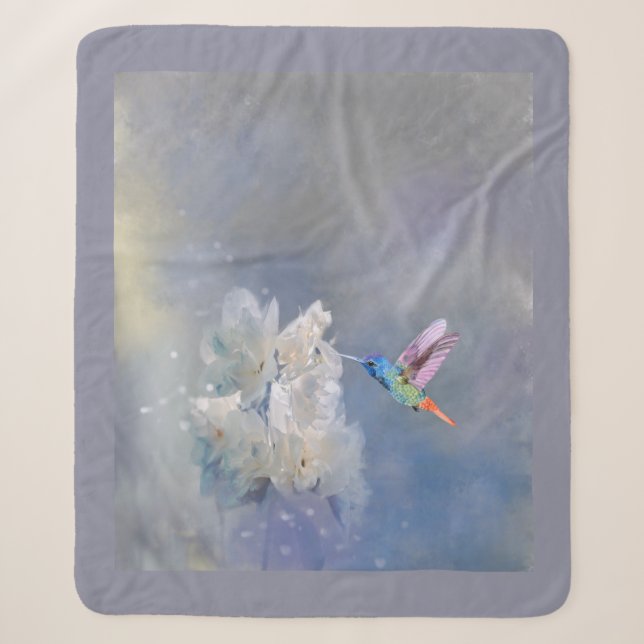 Aquarell Hummingbird Blume Bird Sherpadecke (Vorderseite)