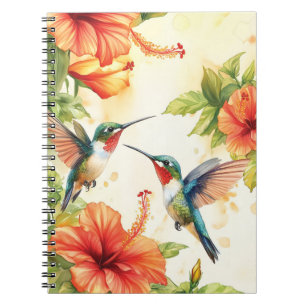 Aquarell Hummingbird und Blume Design Notizblock