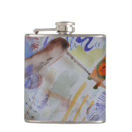 Aquarell Hummingbird Vinyl Wrapped Flask Flachmann