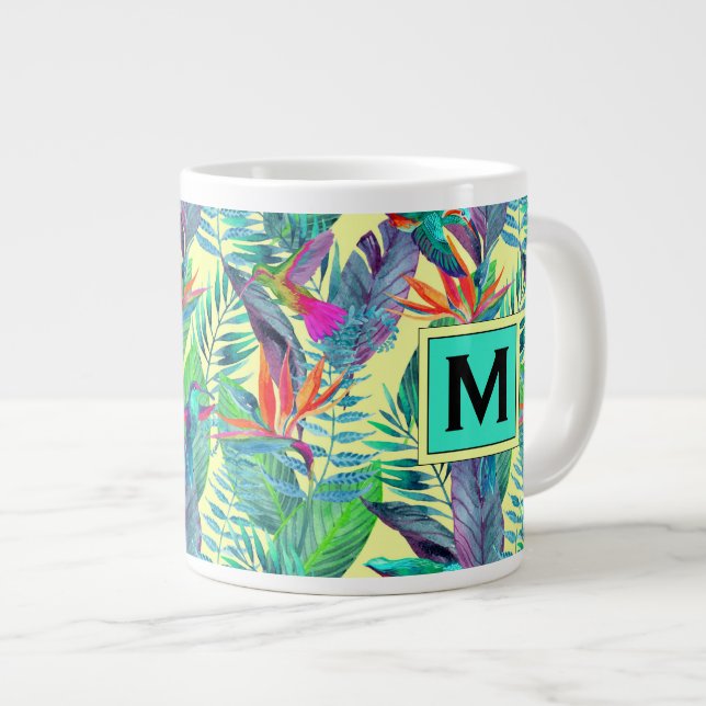Aquarell Hummingvögel| Erste Schritte Jumbo-Tasse (Vorderseite Rechts)