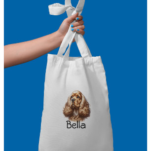 Aquarell Hund Cocker Spaniel personalisieren Tasche