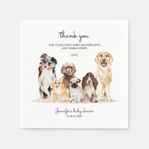 Aquarell Hund Süß Danke Baby Shower Serviette