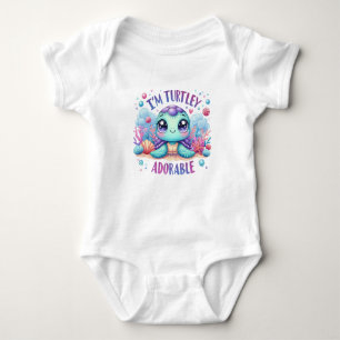 Aquarell ich bin schildikurtig süße Meeresschildkr Baby Strampler