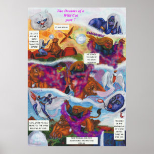 Aquarell-Illustration Comic-Kurzgeschichte Fantasy Poster