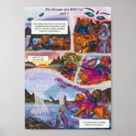 Aquarell-Illustration Comic-Kurzgeschichte Fantasy Poster