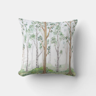 Aquarell-Illustration-Feenzauberwald. Kinderzimmer Kissen