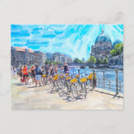 Aquarell Illustration von Berlin mit Dom. Postkarte