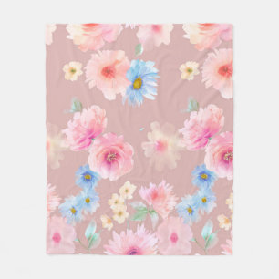 Aquarell-Illustration von Blumen. Große Sammlung A Fleecedecke