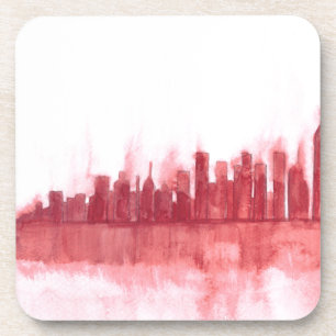 Aquarell-Illustration von New York City Manhattan Getränkeuntersetzer