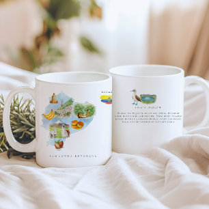 Aquarell-Illustrierte Ecuador-Karte Monogramm Kaffeetasse