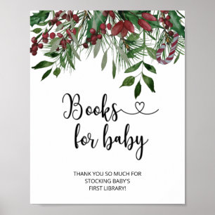 Aquarell Immergrün Blumenbücher für Babys Poster