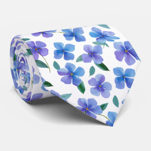 Aquarell Immergrün-Blumenmuster Krawatte