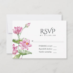 Aquarell Indische Lotusblume RSVP Karte