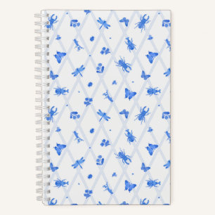 Aquarell-Insekt Blau Notizbuch