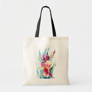 Aquarell-Iris-Entwurf Tragetasche