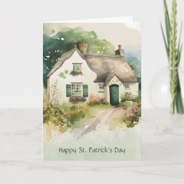 Aquarell Irish Hütte Happy St. Patrick's Day Karte