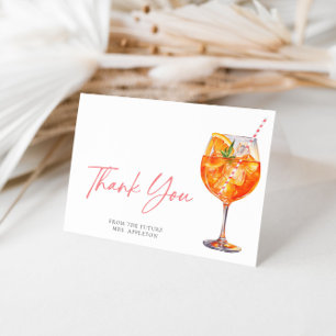 Aquarell Italienischer Aperol Spritz Brautparty Dankeskarte