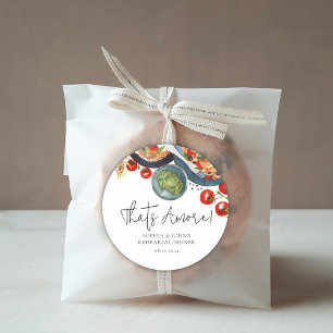 Aquarell Italienisches Essen That's Amore Geschenk Runder Aufkleber