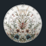 Aquarell Ivory Blue Flowers Dartboard Dartscheibe<br><div class="desc">Schöne Wasserfarbe Elfenbein Blumen Dartboard</div>