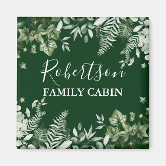 Aquarell Ivy Sage Ferns Familie Kabine Grün Magnet
