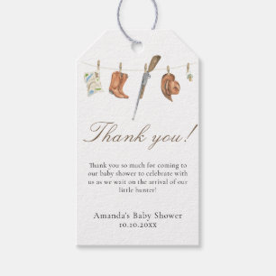 Aquarell-Jäger-Baby-Shower-Dankeschön Geschenkanhänger