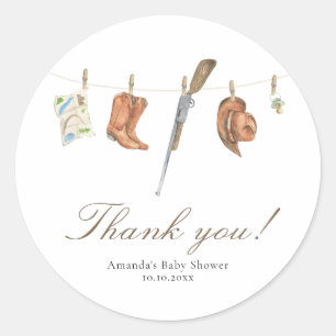 Aquarell-Jäger-Baby-Shower-Dankeschön Runder Aufkleber