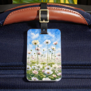 Aquarell Japanische Anemone Wiese Gepäckanhänger