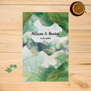 Aquarell-Jigsaw-Puzzle in Frühlingsgrün
