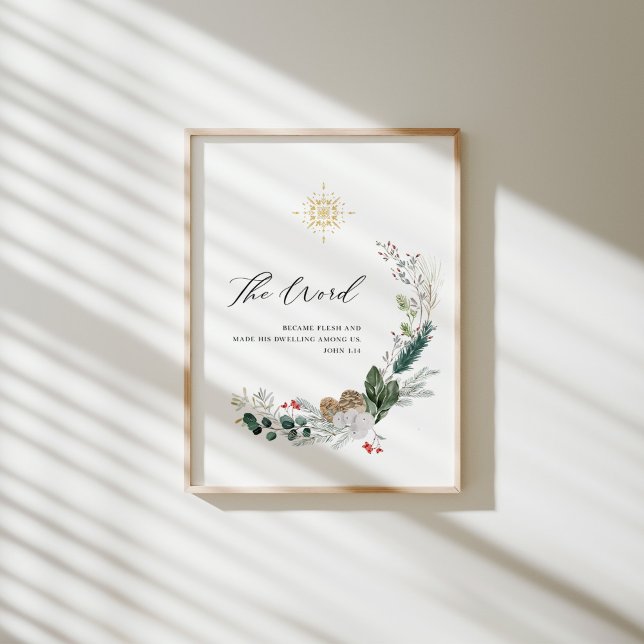 Aquarell John 1:!4 Weihnachtsposter Poster (Von Creator hochgeladen)