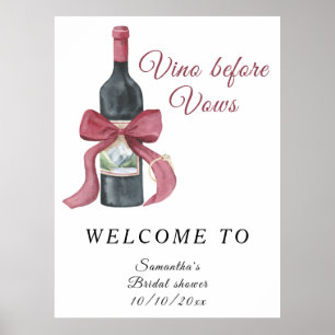 Aquarell-Junggesellinnen-Abschied Wein Bogen Willk Poster