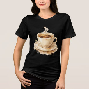 Aquarell-Kaffeetasse Tri-Blend Shirt
