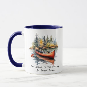 Aquarell-Kajak auf dem See Tasse