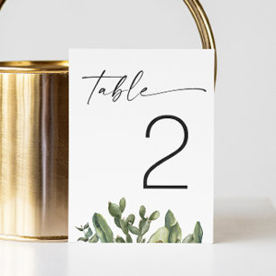 Aquarell-Kaktus-Hochzeit Elegante moderne Wüste Tischnummer