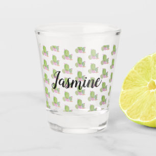 Aquarell-Kaktus individuell anpassbar Schnapsglas