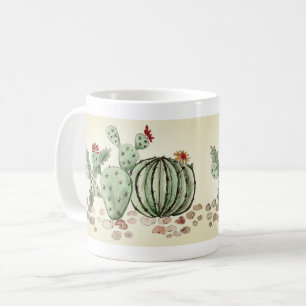 Aquarell, Kaktus Kaffeetasse