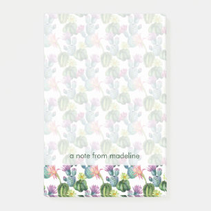 Aquarell-Kaktus-Kunst-Muster Post-it Klebezettel