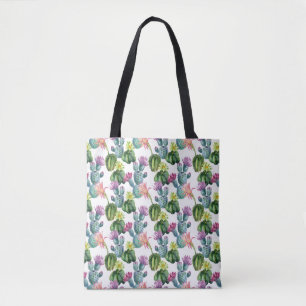 Aquarell-Kaktus-Kunst-Muster Tasche