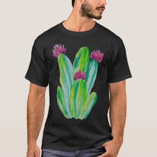 Aquarell-Kaktus-Kunst T-Shirt