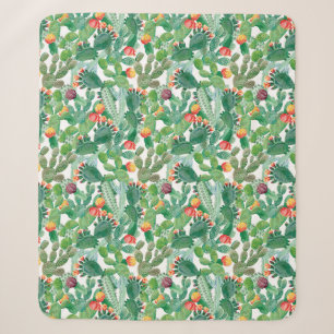 Aquarell-Kaktus-Muster Sherpadecke