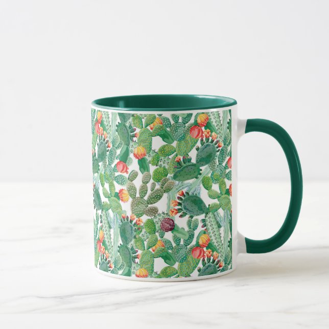 Aquarell-Kaktus-Muster Tasse (Rechts)