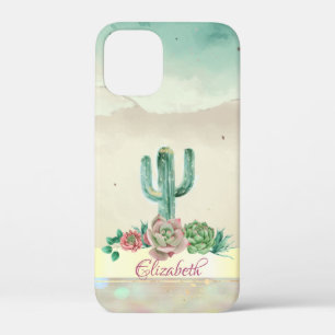 Aquarell Kaktus, Sukkulente Farbspritzer Case-Mate iPhone Hülle