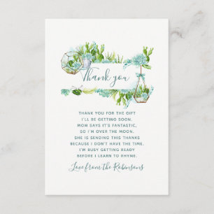 Aquarell Kaktus Sukkulenten Baby Shower Dankeschön Dankeskarte