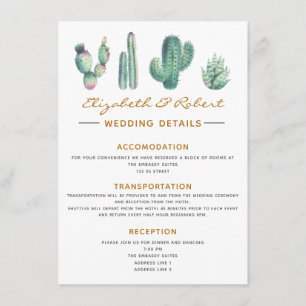 Aquarell-Kaktus-Sukkulenten elegant einfache Detai Begleitkarte