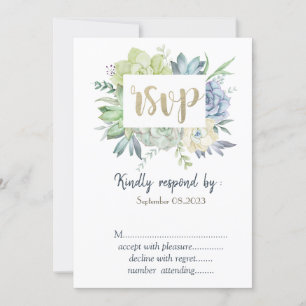 Aquarell Kaktus Sukkulenten Polka Punkte RSVP Einladung